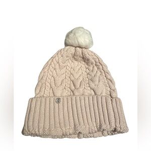 Lululemon Athletica Cream Knit Pom-Pom Hat